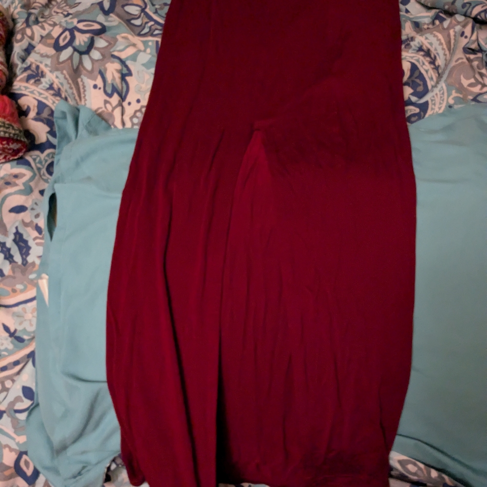 Boohoo Burgundy Maxi Skirt